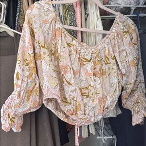 Floral Large Off-Shoulder Blouse Amuse Society Size L